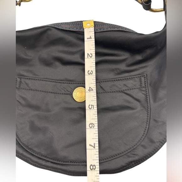 Coach Y2K Vintage 2000s Hampton Black Nylon Satin Hobo Teal Interior Purse - Picture 14 of 14